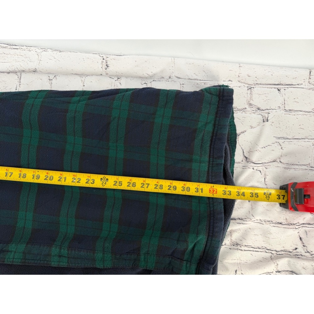LLBean Mens Plaid Flannel Lined Shirt Jacket XXL Regular Green Navy Casual - Picture 7 of 7